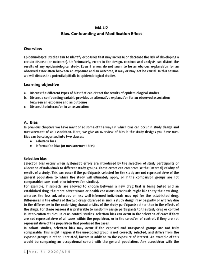 Bias and Confounding in Epidemiology | PDF | Confounding | Epidemiology