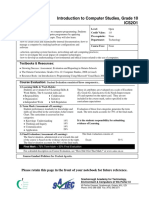 Introduction To Computer Studies, Grade 10 ICS2O1: Course Profile