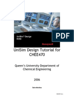 Unisim Design Tutorial For Chee470: Queen'S University Department of Chemical Engineering