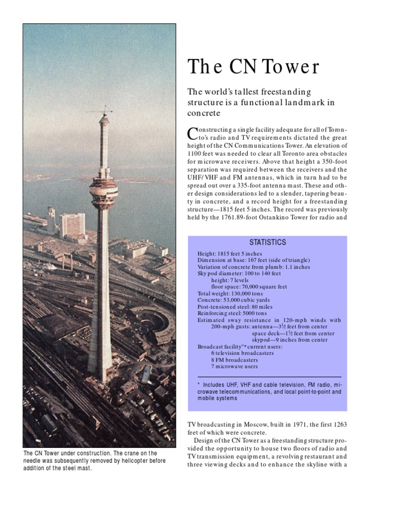 Concrete Construction Article PDF The World's Tallest Freestanding