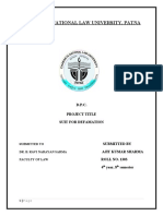 Chanakya National Law University, Patna: D.P.C. Project Title Suit For Defamation