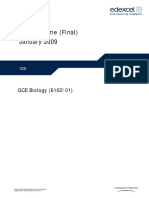 January 2009 MS - Unit 2 Edexcel Biology A-Level