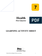 Health: Learning Activity Sheet
