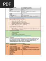 Name of Trainer Venue: Duration: Date: Occupational Area/Subject Level: Unit ID: Unit Title/Topic: Element