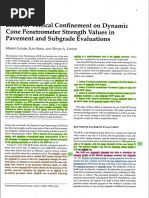 Effect of Vertical Confinement On Dynamic Cone Penetrometer Strength Values in Pavement and Subgrade Evaluations