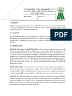 Procedimiento para Seguimiento Y Evaluacion Del Plan de Desarrollo Institucional