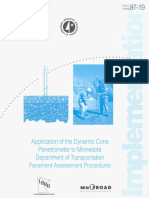 Application of Dynamic Cone Penetrometer Departement of Transportation Pave, Ent Assessement Procedures