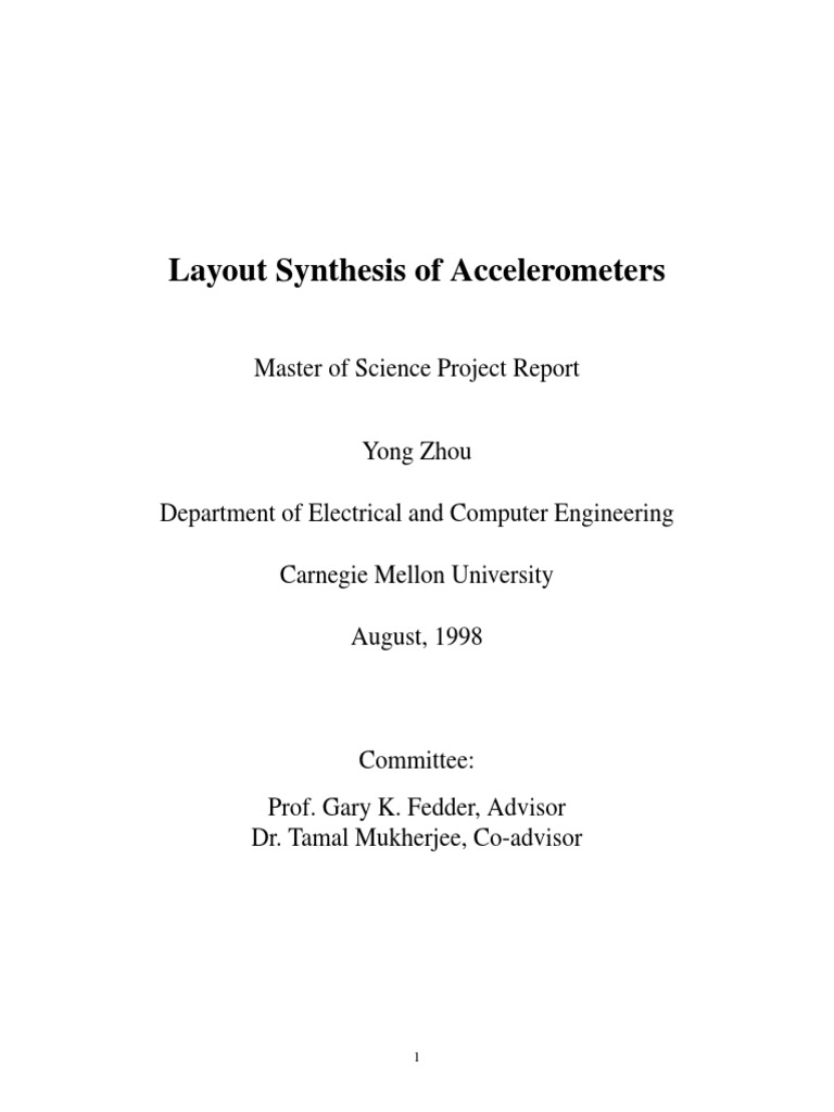 Accelerometer Layout Synthesis Report | PDF | Accelerometer ...