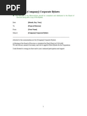 Corporate Bylaws