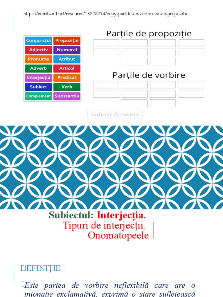 Interjecția. Onomatopeea. Punctuația Interjecției. Funcțiile Sintactice ...