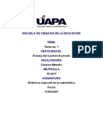 Tarea 1 de Didactica Especial e Las Matematicas.