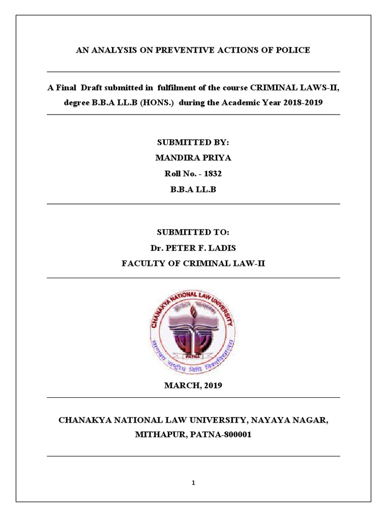 Police Preventive Actions Under CrPC | PDF | Arrest | Remand (Detention)