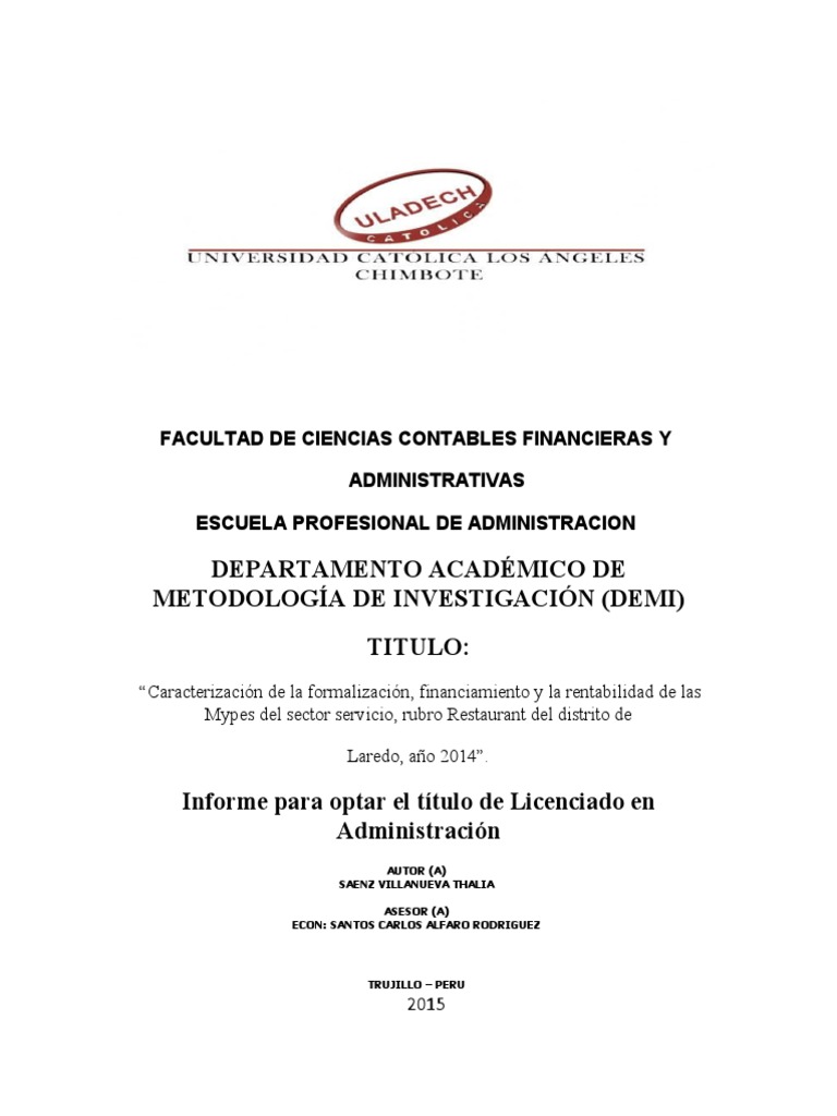 Facultad de Ciencias Contables Financieras y | PDF