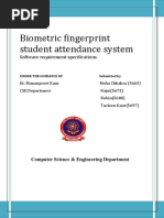 Biometric Fingerprint Student Attendance System: Software Requirement Specifications