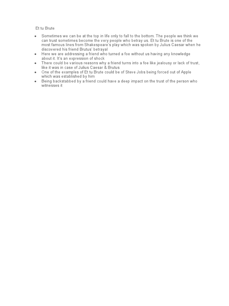 Et Tu Brute PDF