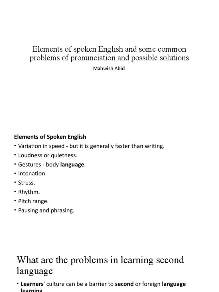 Improve Spoken English Skills & Pronunciation | PDF