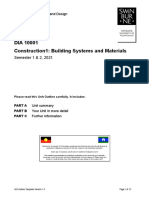 Unit Outline: DIA 10001 Construction1: Building Systems and Materials