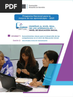 Unidad 1: Conocimientos Claves para El Desarrollo de Las Competencias en El Nivel de Educación Inicial Sesión 2: Una Mirada Al Área de Comunicación