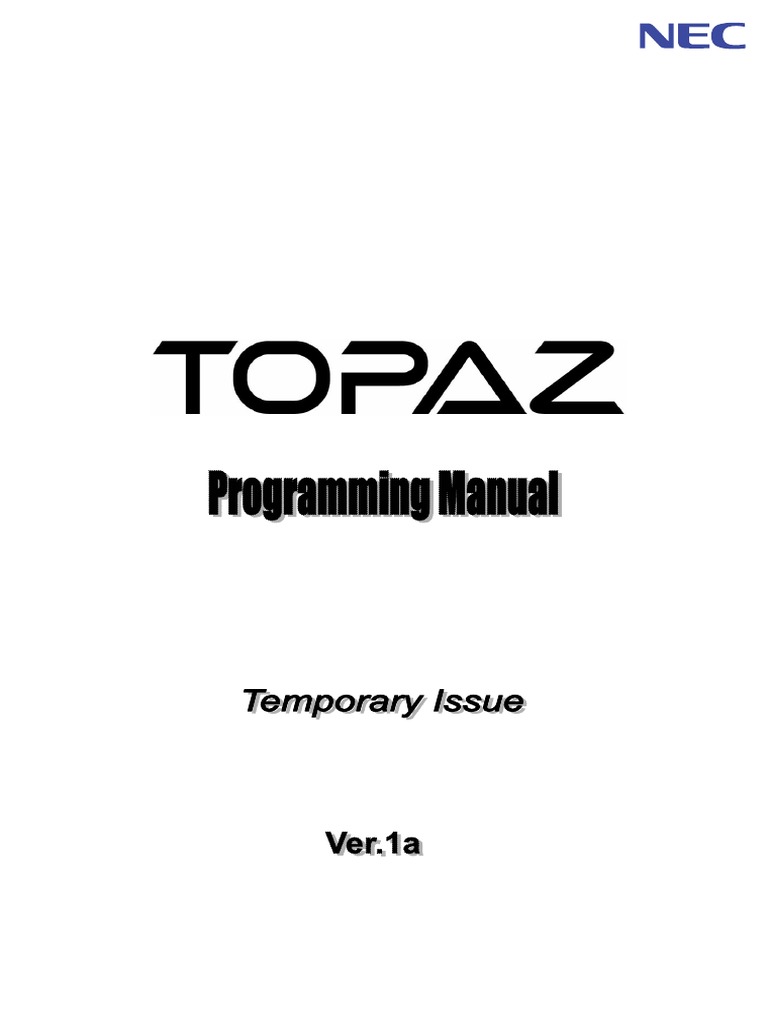 NEC Topaz Programming Manual | PDF | Session Initiation Protocol ...