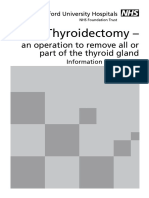 Thyroidectomy - : An Operation To Remove All or Part of The Thyroid Gland