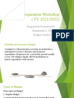 Budget Preparation Workshop (FY 2021-FINAL