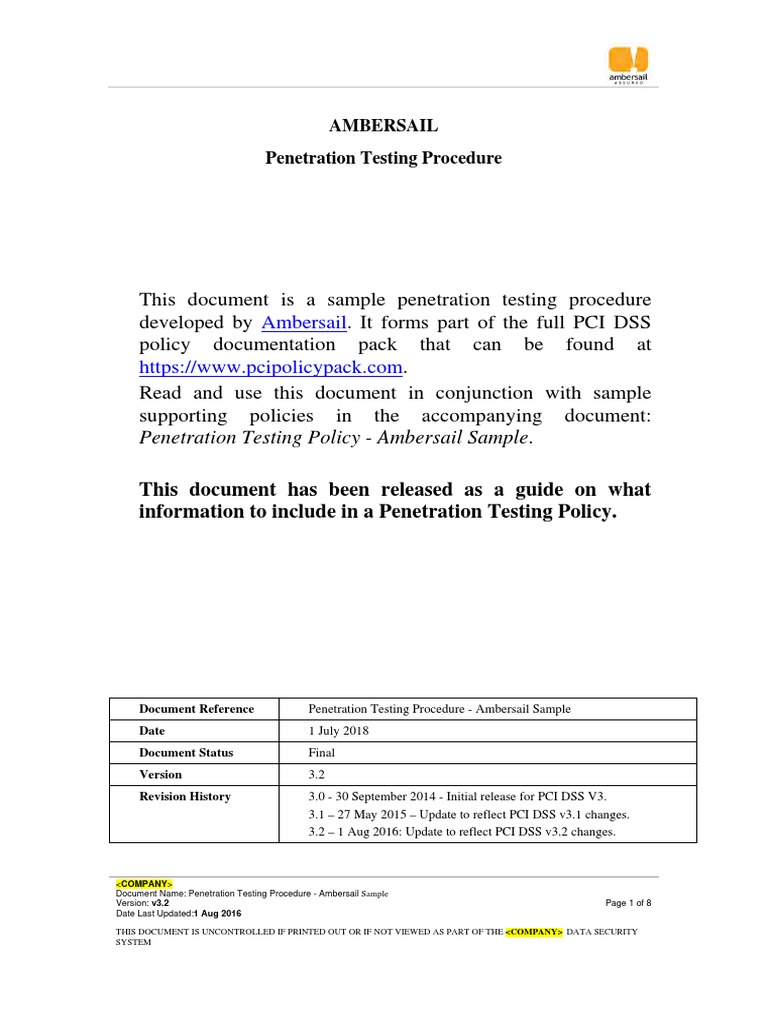 Ambersail Penetration Testing Procedure | PDF | World Wide Web ...