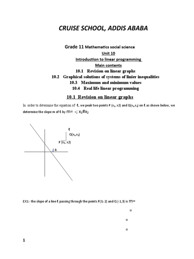 Grade 11 Linear Programming Guide | PDF | Linear Programming ...
