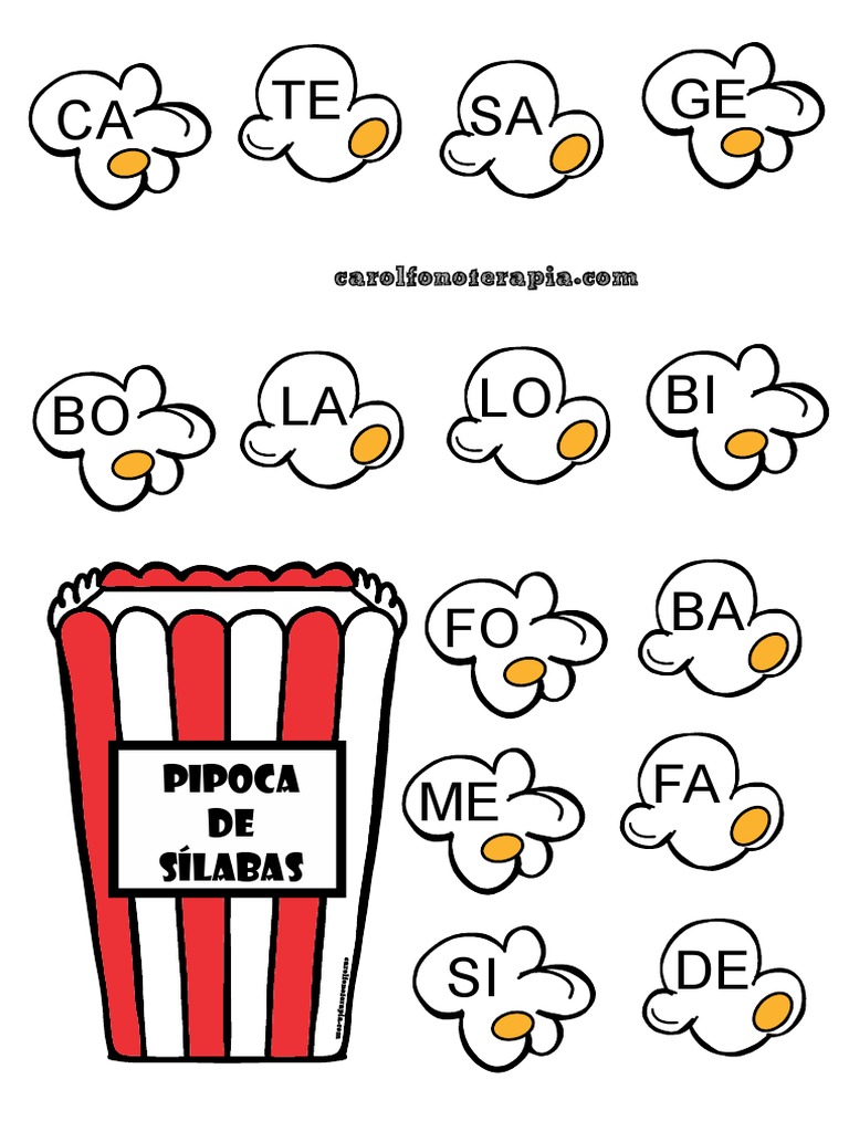 Atividade Silábica: Jogo da Pipoca | PDF