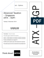 Advanced Taxation - Singapore (Atx - SGP) : Strategic Professional - Options