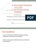 HUMAN Growth & Dev. Childhood Developmental Stages