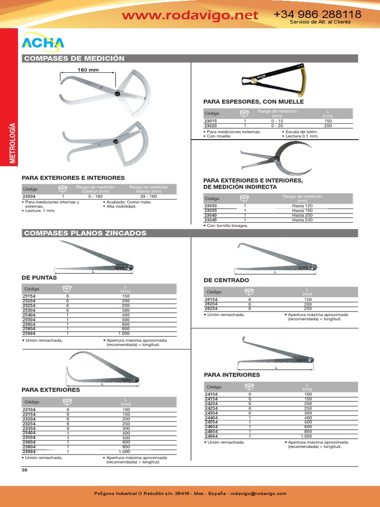 Tipos de Compases de Medición | PDF | Tornillo