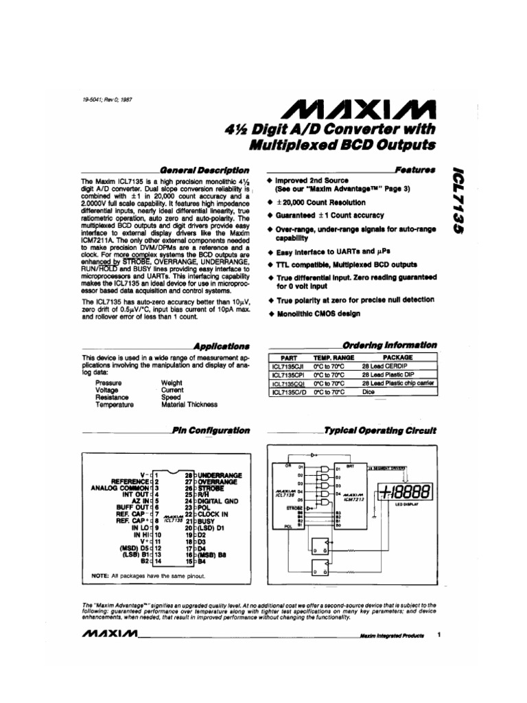 Icl 7135 | PDF