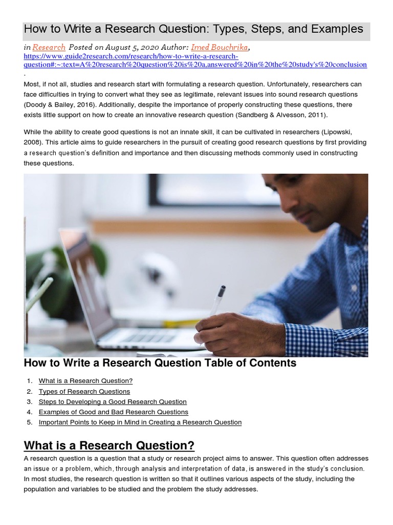 How To Write A Research Question | PDF | Quantitative Research ...