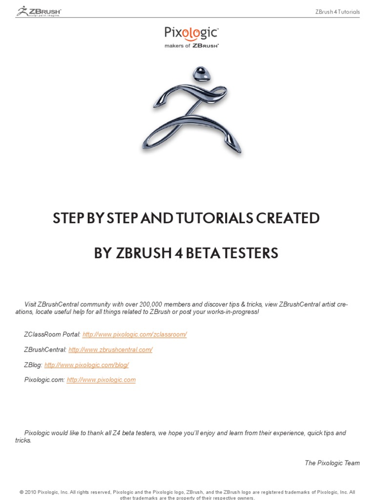 Zbrush Tutorials Pdf Adobe Photoshop 3 D Computer Graphics