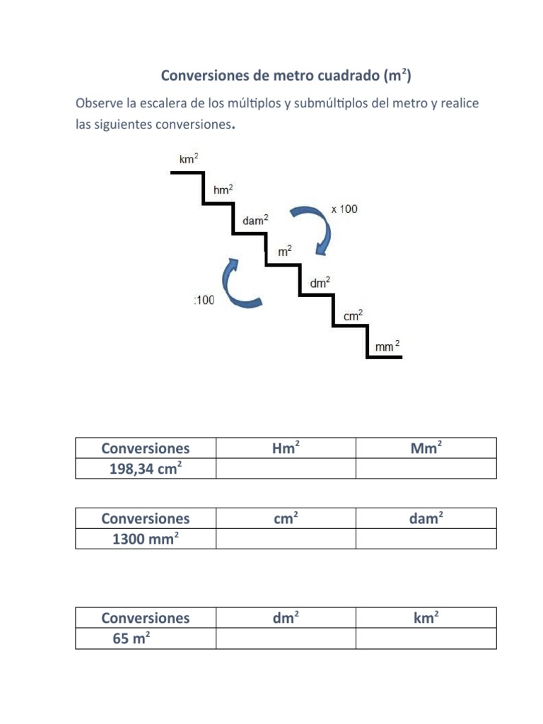 Tarea de Matematicas Conversiones de Metro Cuadrado 4071598918945 PDF