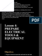 Lesson IV & V Electrical Tools & Equipment