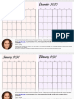 Two Months On Page Calendar