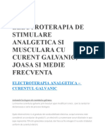 ELECTROTERAPIA DE STIMULARE ANALGETICA SI MUSCULARA CU CURENT GALVANIC