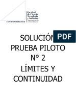 Solución Prueba Piloto #2 Limites y Continuidad