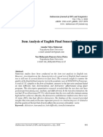 Item Analysis of English Final Semester Test