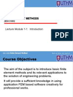 Finite Element Methods: Lecture Module 1-1: Introduction