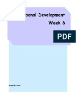 Personal Development Week 6: What I Know