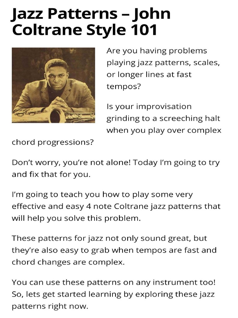 John Coltrane Patterns | PDF