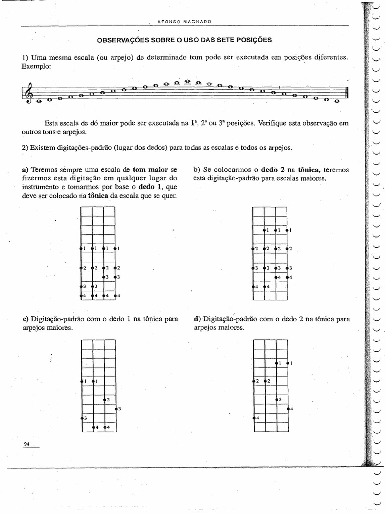 Escalas e Arpejos - Bandolim | PDF | Escala (música) | Musicologia