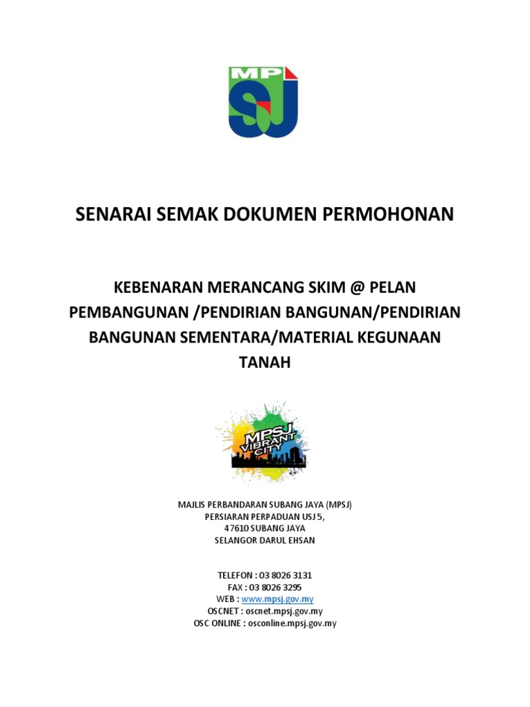 Permohonan Km Checklist Pdf