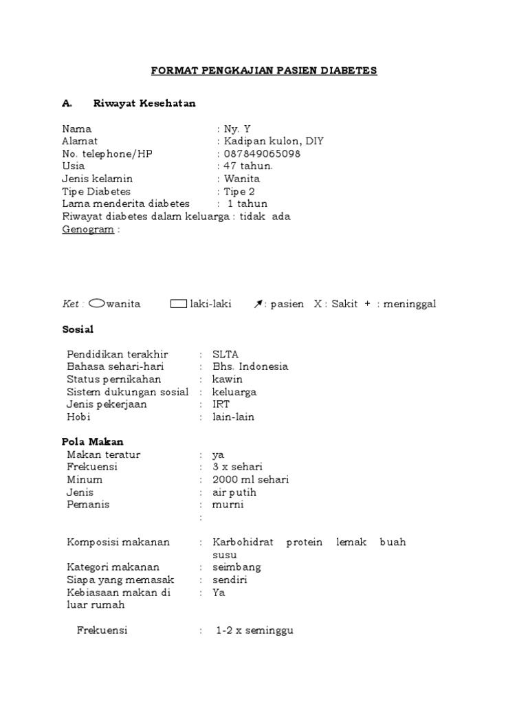 Format Pengkajian Diabetes Melitus | PDF