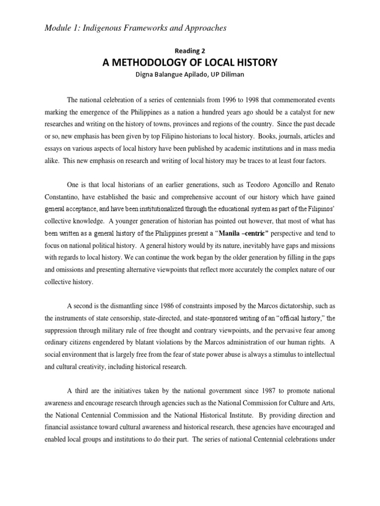 Methodology for Local History Writing | PDF | Primary Sources | Historian