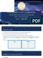 University of Cambodia: Class and Object