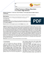 The Prevalence and Risk Factors of Sleep Disorders Among Adolescent in Junior High School