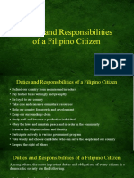 Duties and Responsibilities of A Filipino Citizen